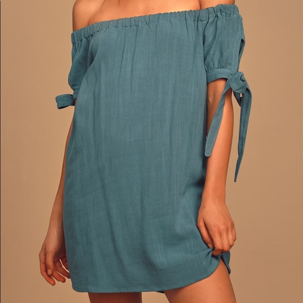 Al Fresco Evenings Off Shoulder Dress